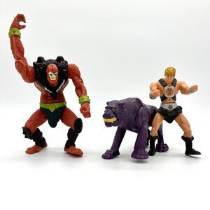 Masters of the Universe Vintage Action Figures Beast Man He-Man Panthor MOTU Toy